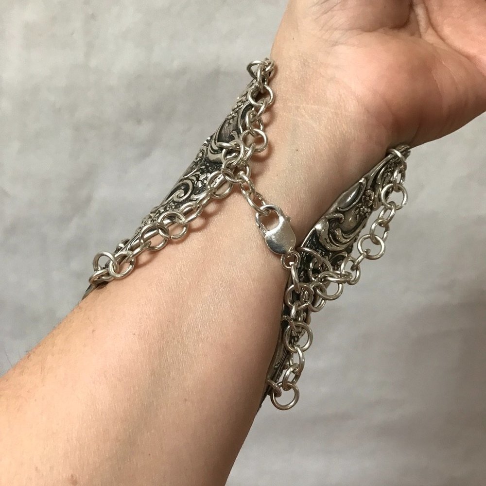 Cherub Gorham Sterling Silver 925 Bracer Wide Cuff Bracelet Gladiator Victorian - Picture 7 of 11